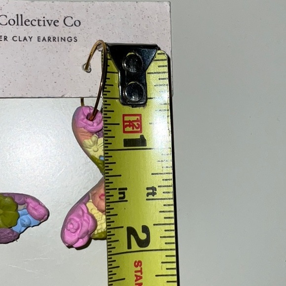 Clay Collective Co Floral Butterfly Earrings Lightweight Spring Colors - Picture 9 of 11
